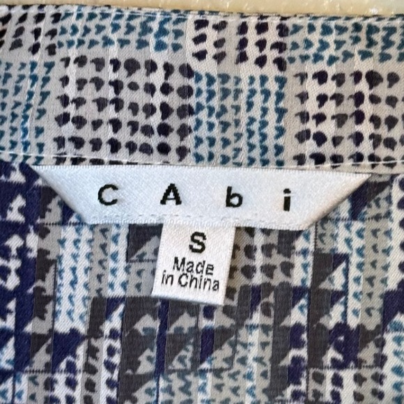 Cabi Top Women S Blue 735 Astor Houndstooth Boxy Casual Chic Office Modern - Picture 4 of 6